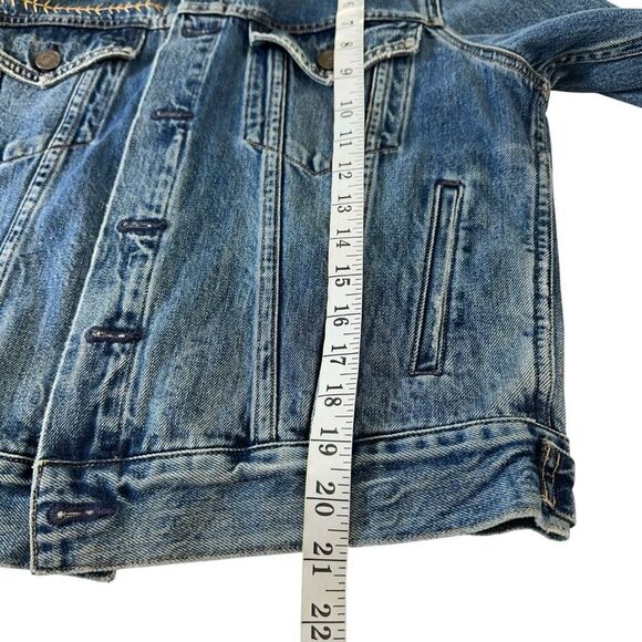 Citizens of Humanity Embroidered Denim Jean Trucker Jacket, S - Picture 10 of 10